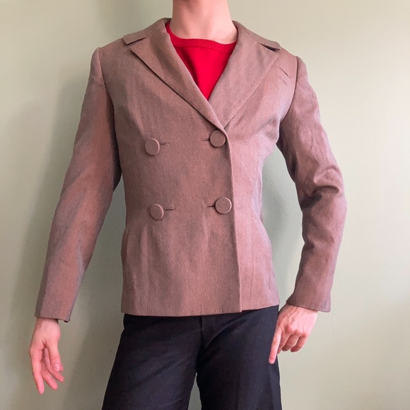 1940s Striped Gaberdine Wool Jacket - Picture 4 of 4